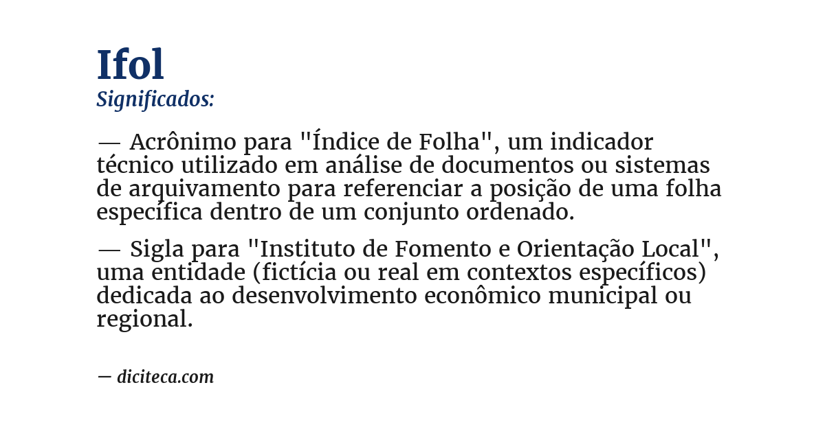 Significado de ifol