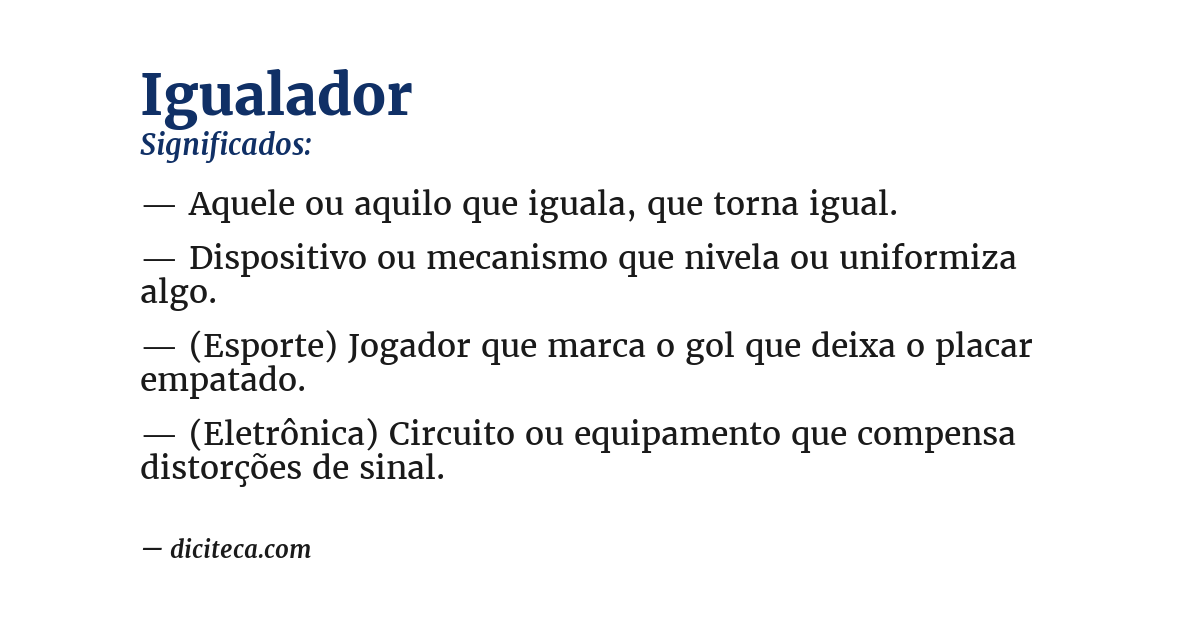 Significado de igualador