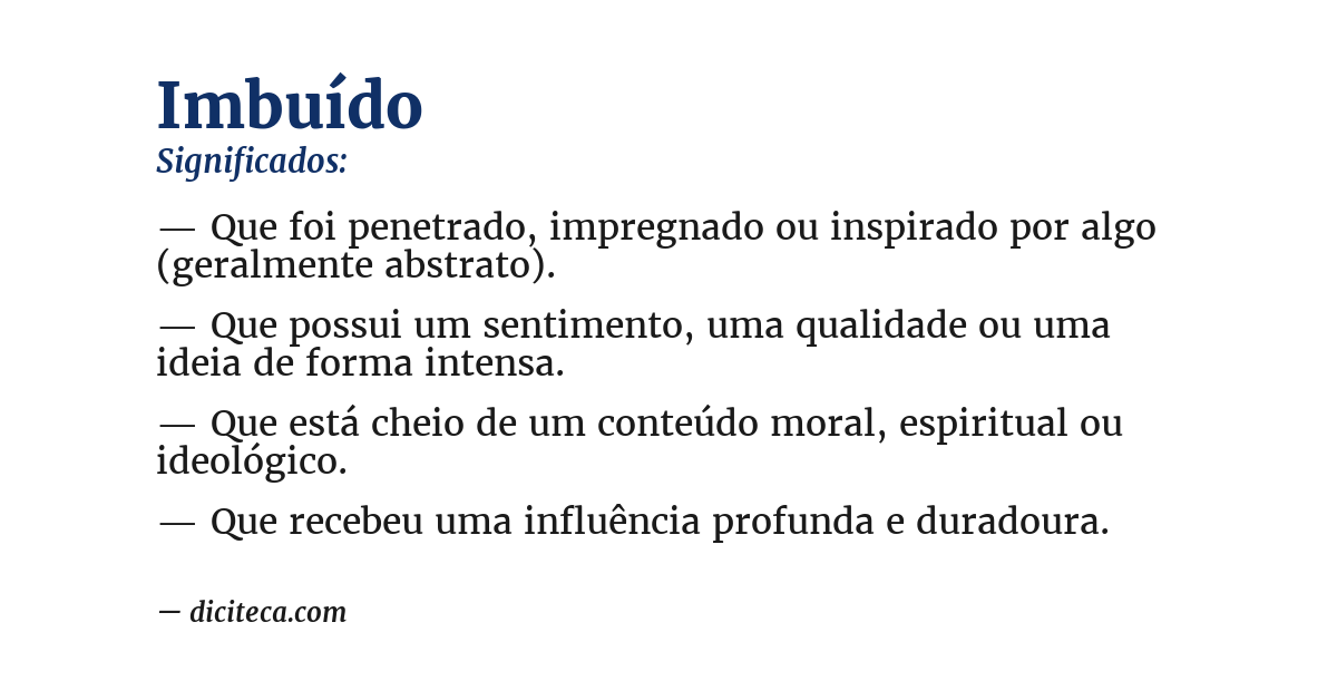 Significado de imbuído