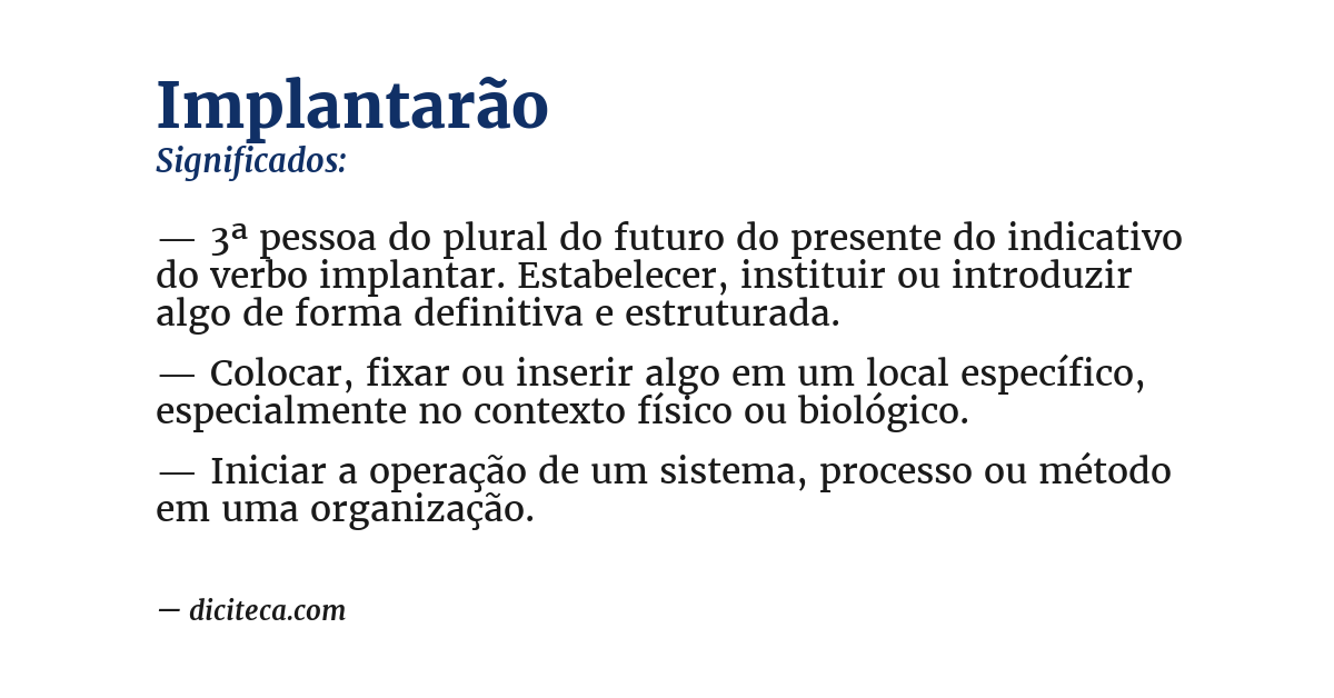 Significado de implantarão
