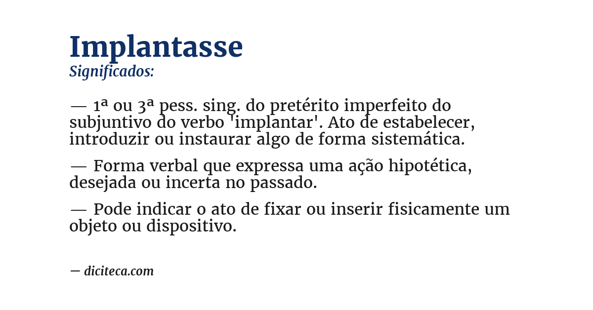 Significado de implantasse