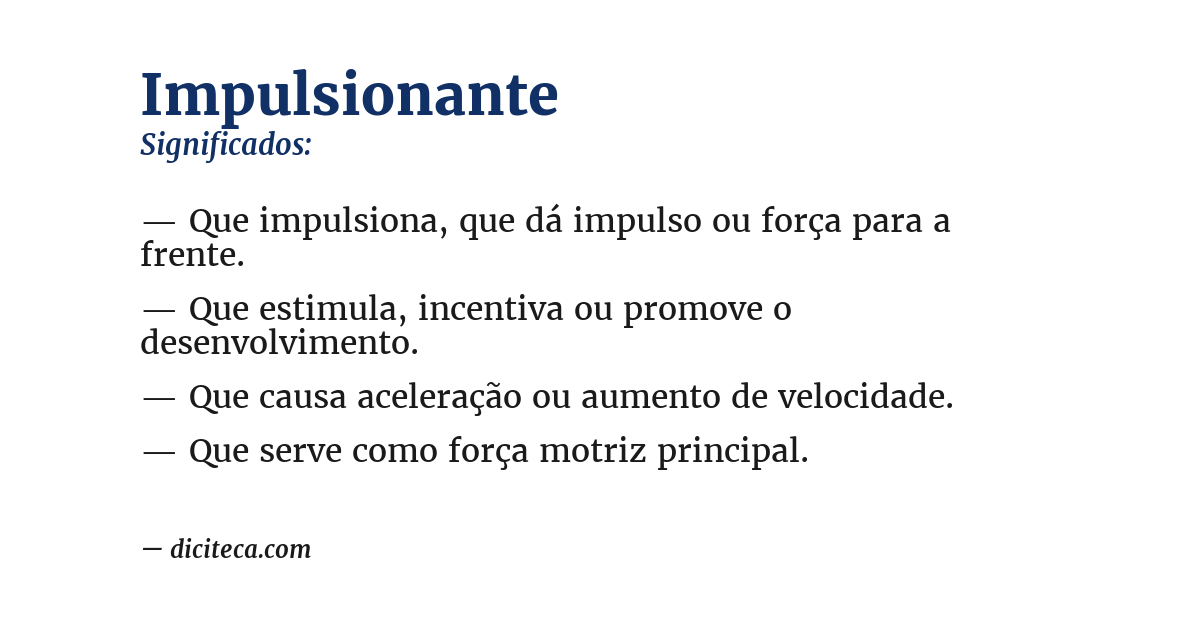 Significado de impulsionante