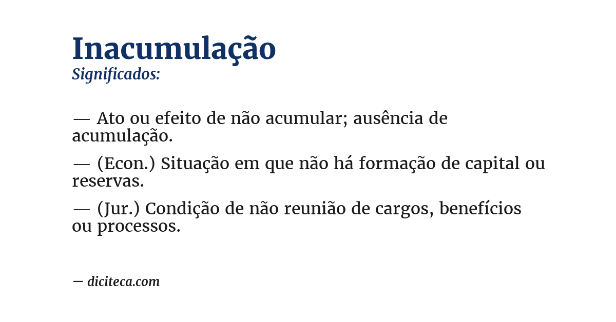 Significado de inacumulação