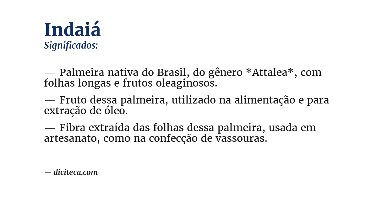 Significado de indaiá