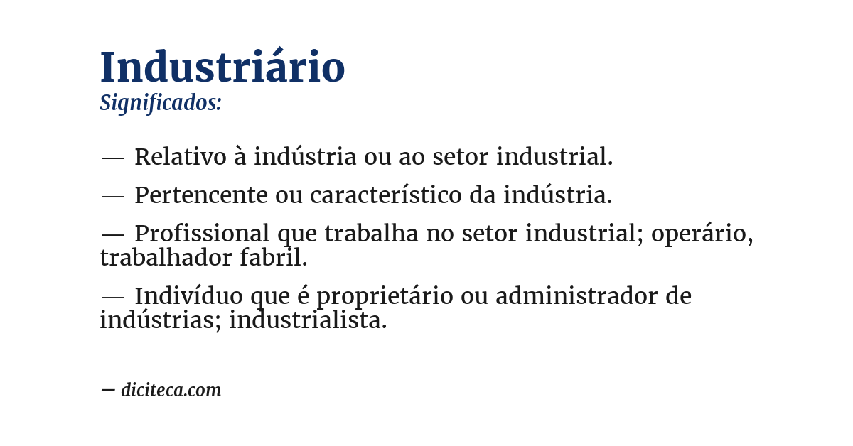 Significado de industriário