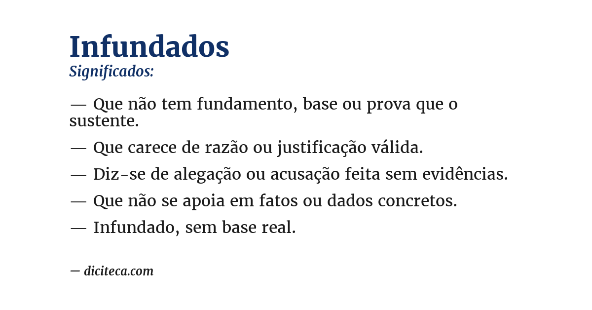 Significado de infundados