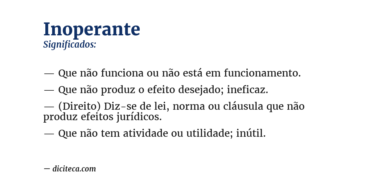 Significado de inoperante
