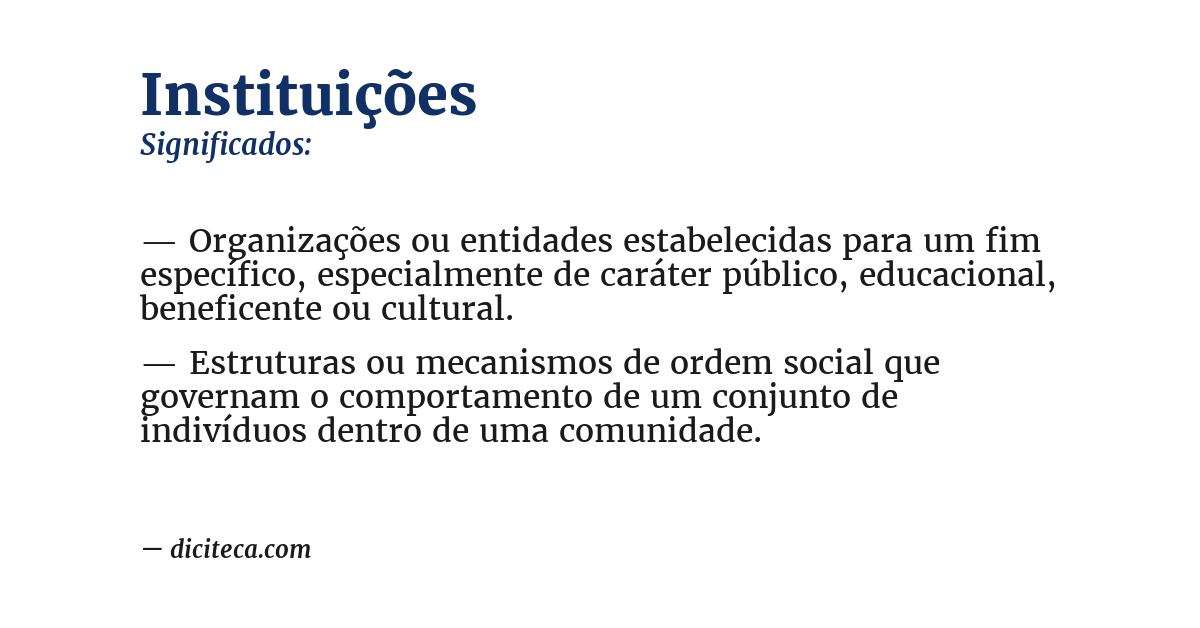 Significado de instituições
