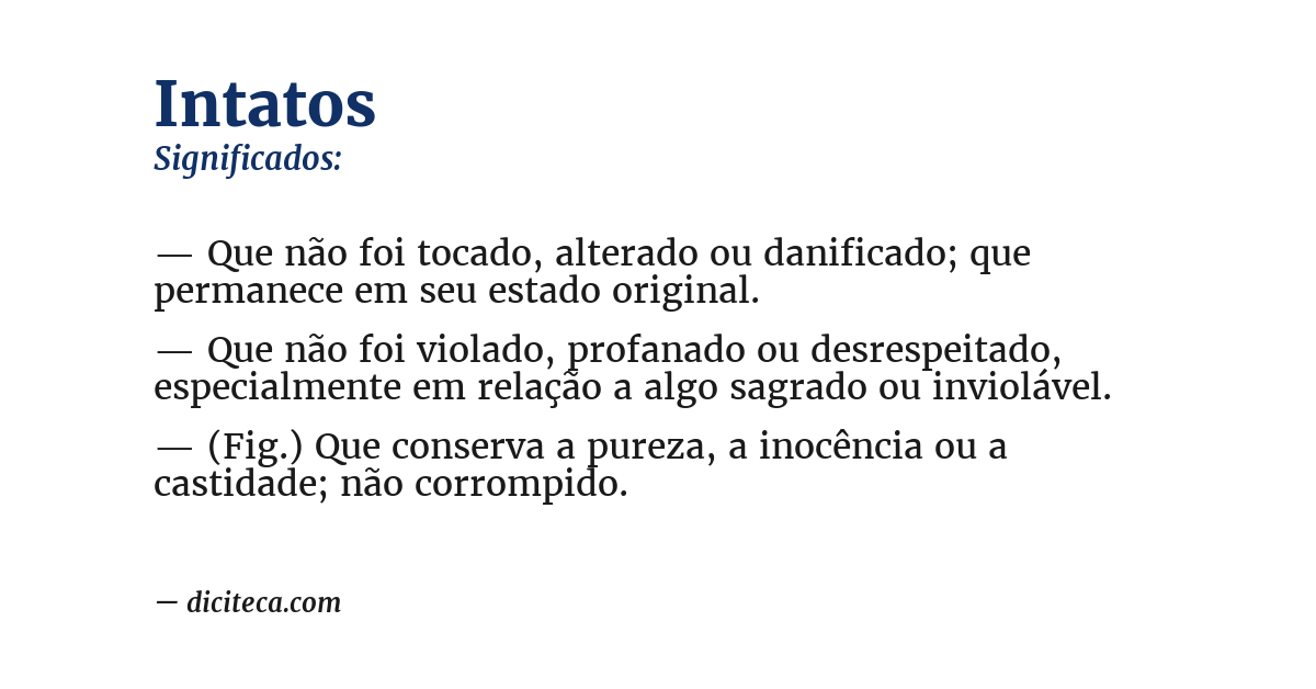 Significado de intatos