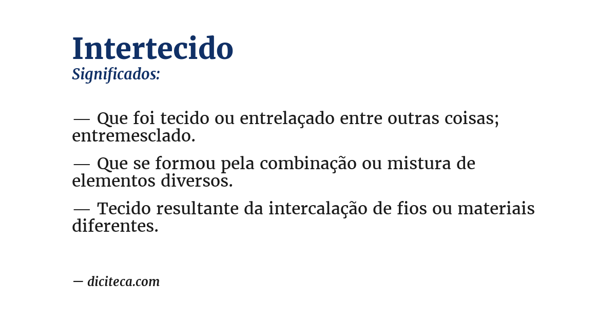 Significado de intertecido