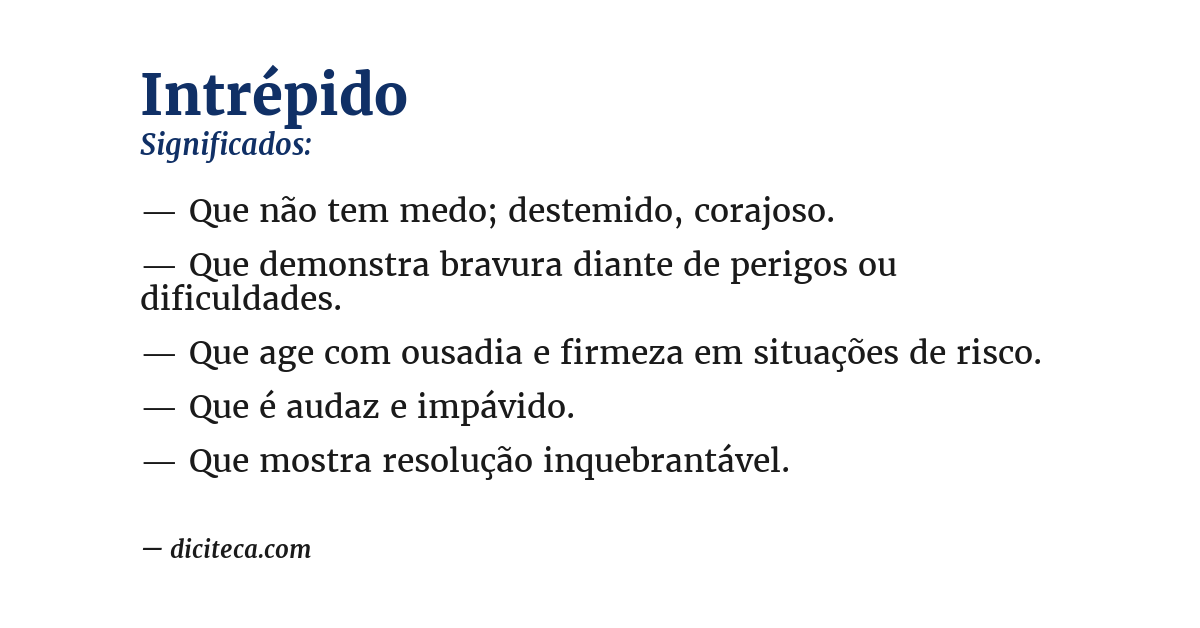 Significado de intrépido