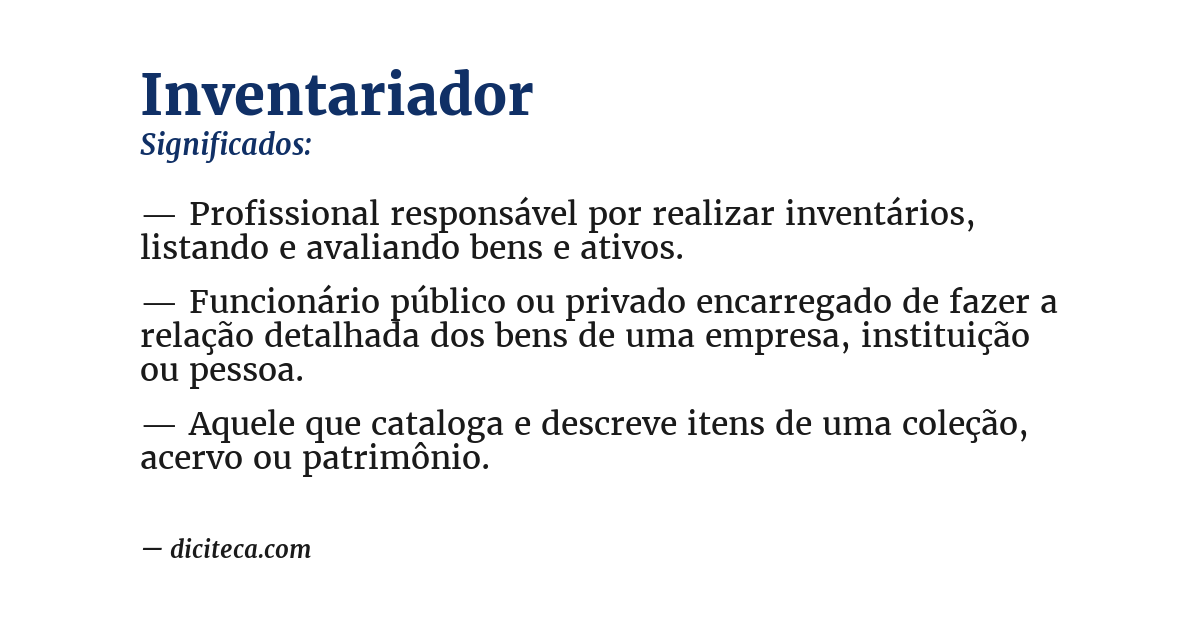 Significado de inventariador