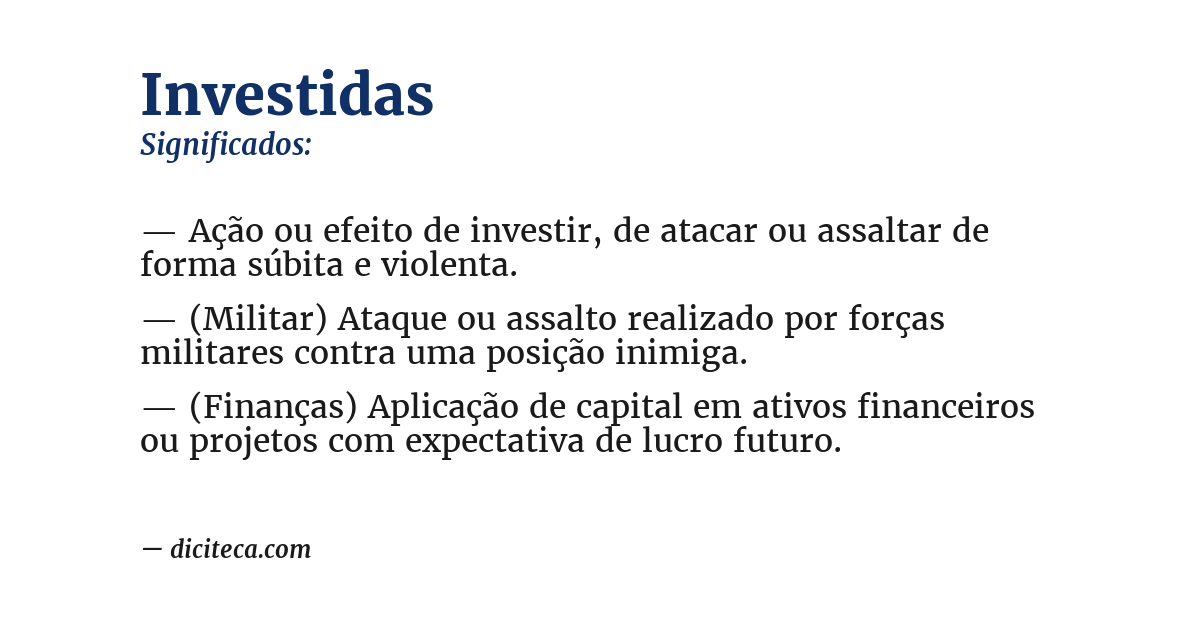 Significado de investidas