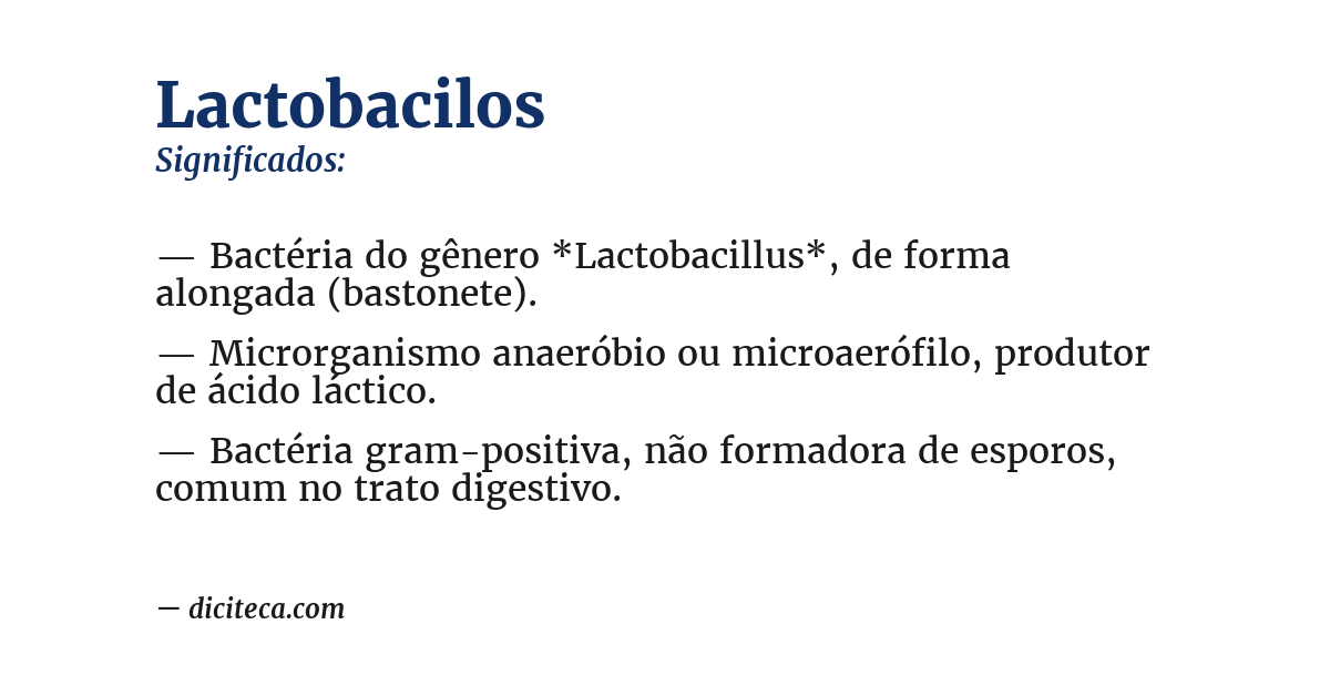 Significado de lactobacilos