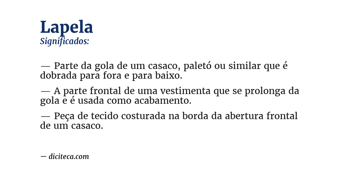 Significado de lapela