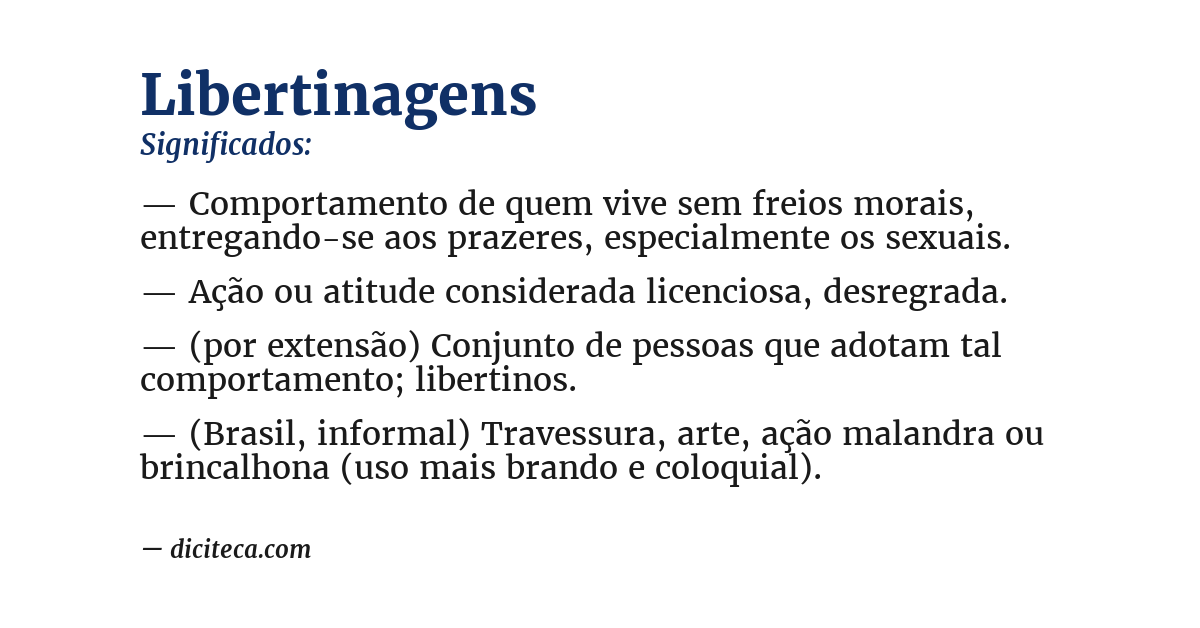 Significado de libertinagens