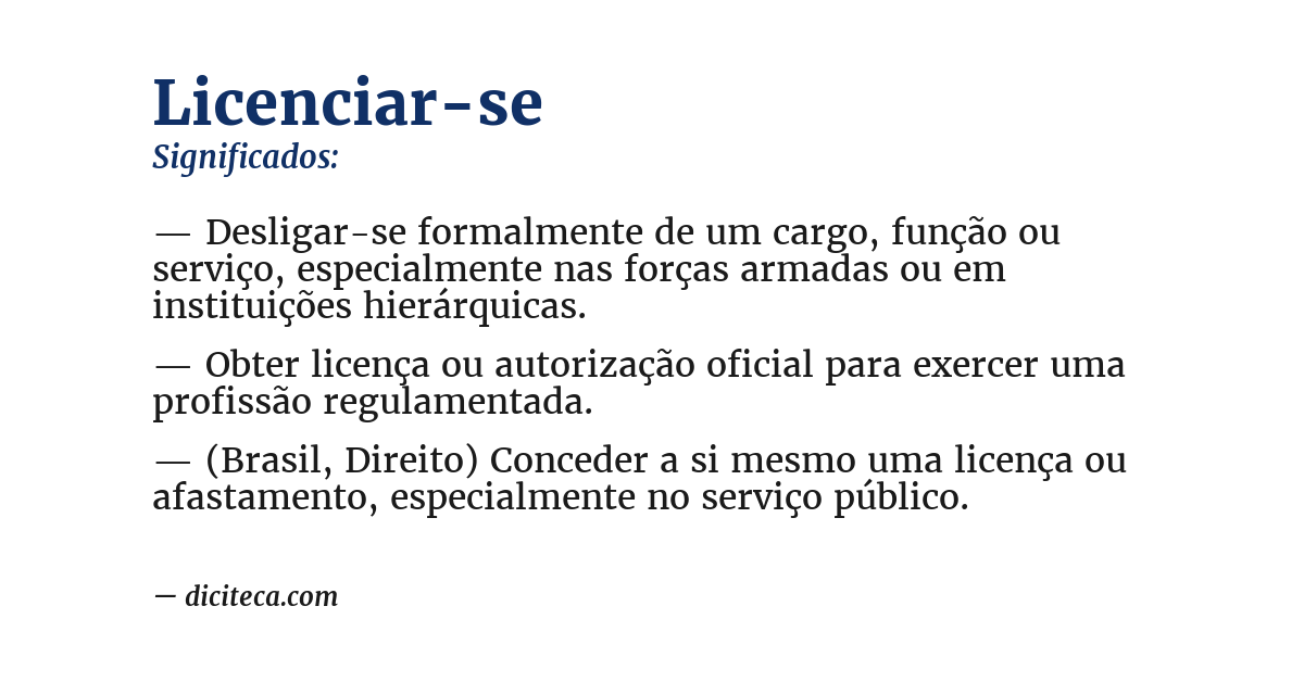 Significado de licenciar-se
