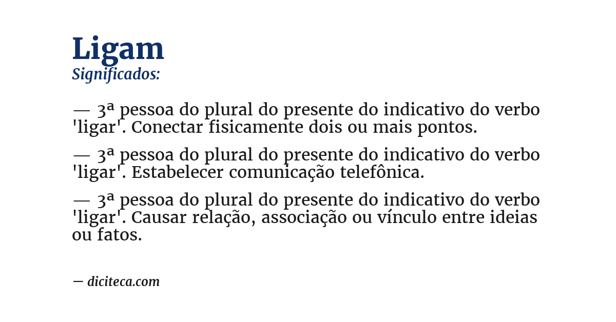 Significado de ligam