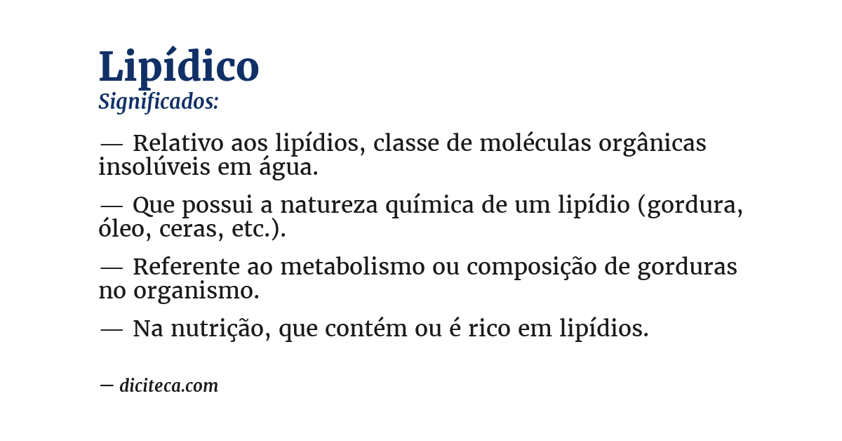 Significado de lipídico