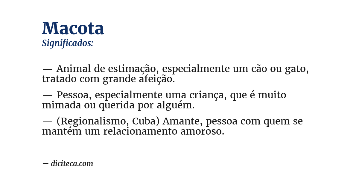 Significado de macota