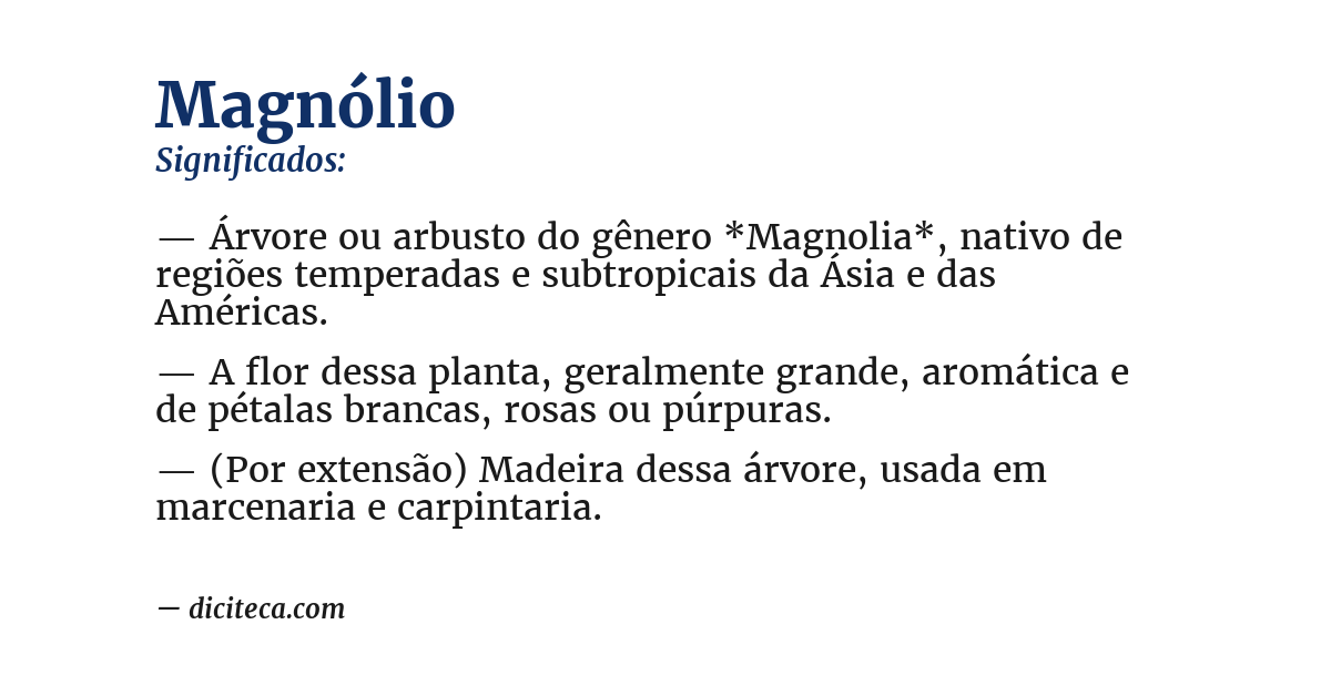 Significado de magnólio