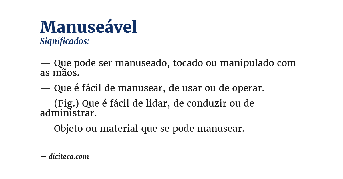Significado de manuseável