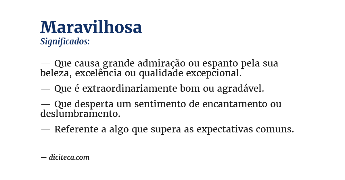 Significado de maravilhosa