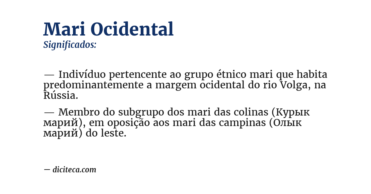 Significado de mari ocidental