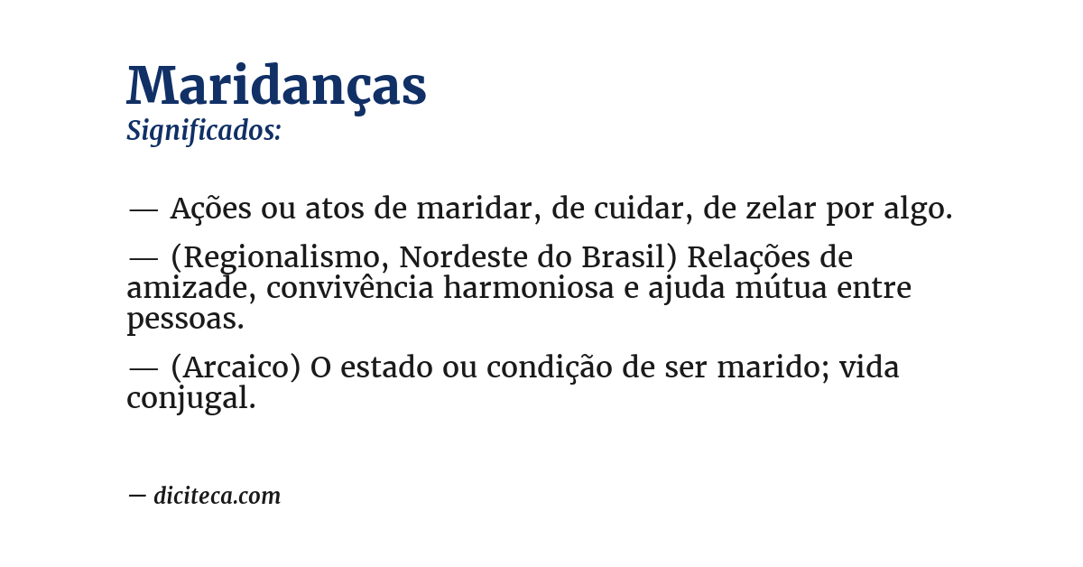 Significado de maridanças