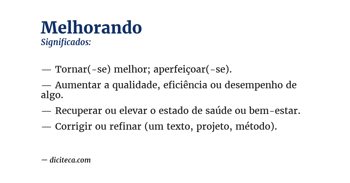 Significado de melhorando