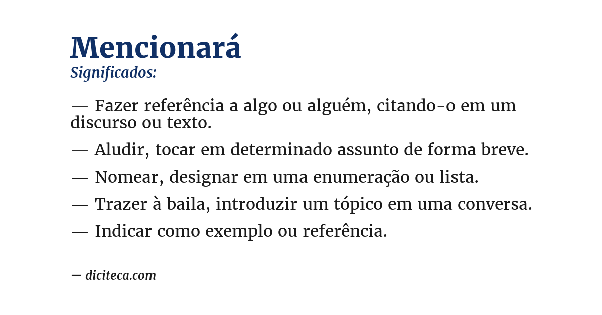 Significado de mencionará