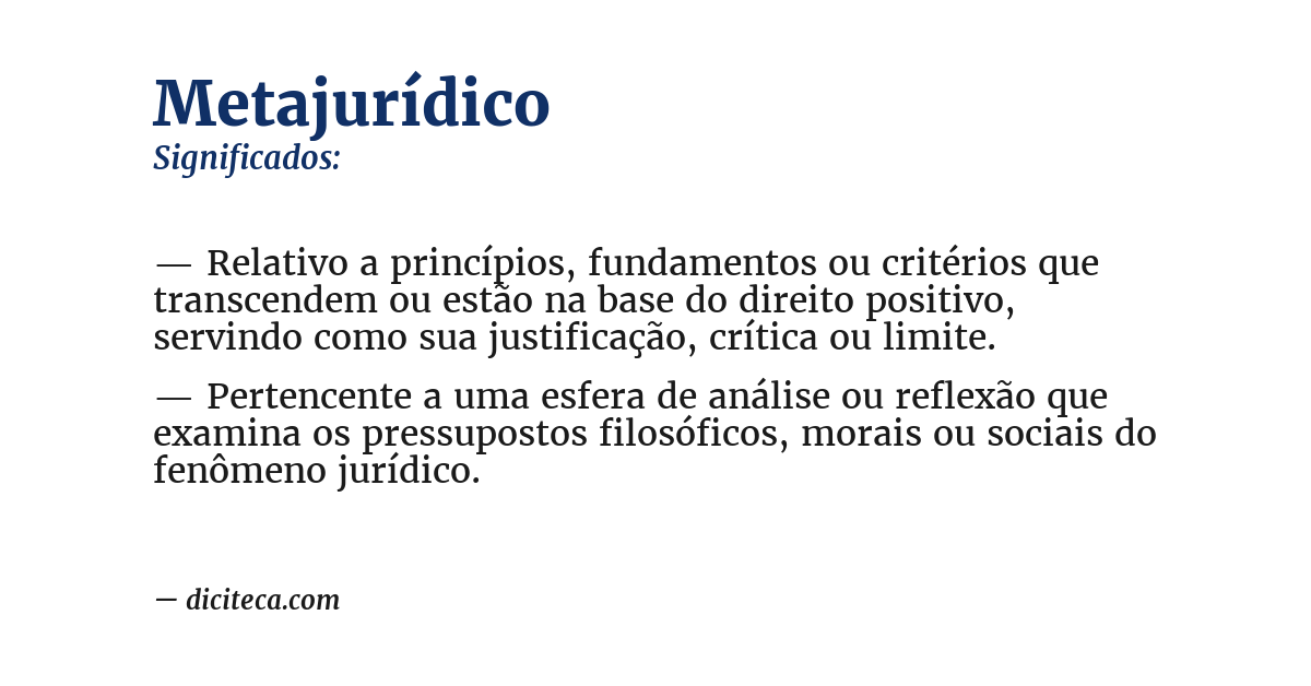 Significado de metajurídico