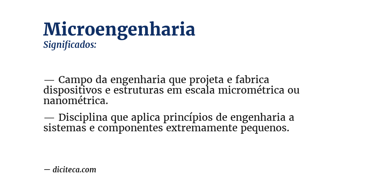 Significado de microengenharia