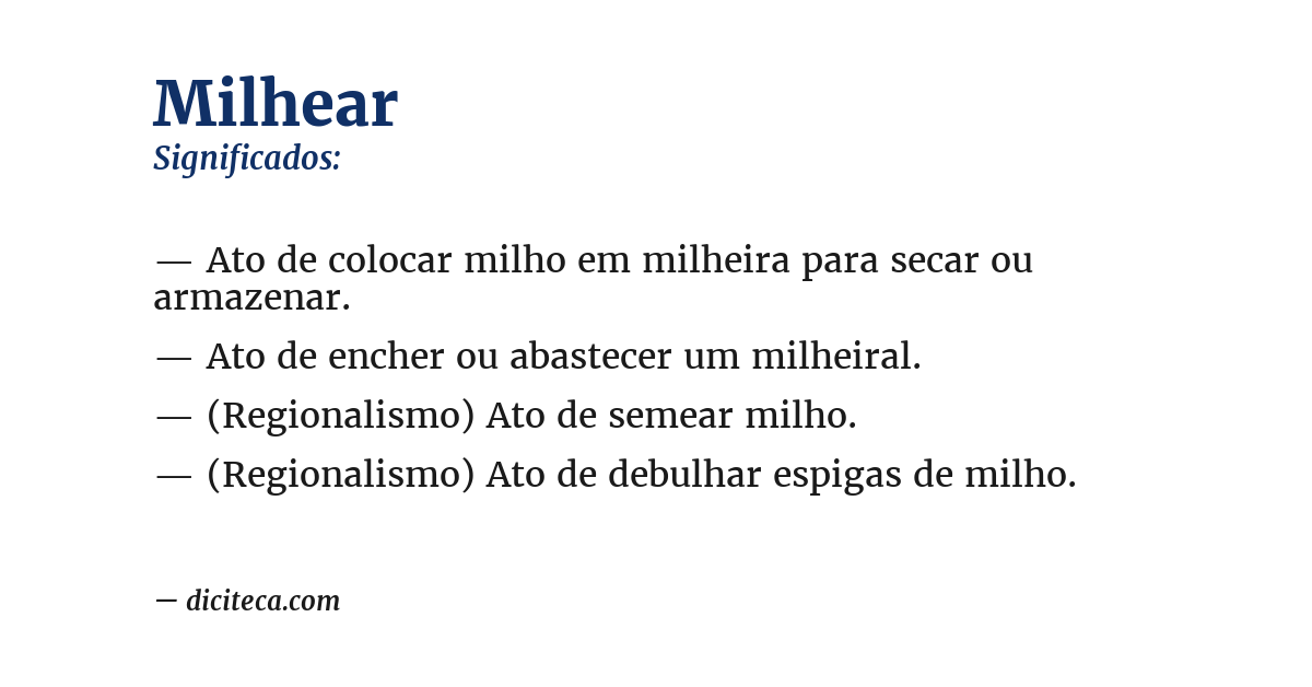 Significado de milhear