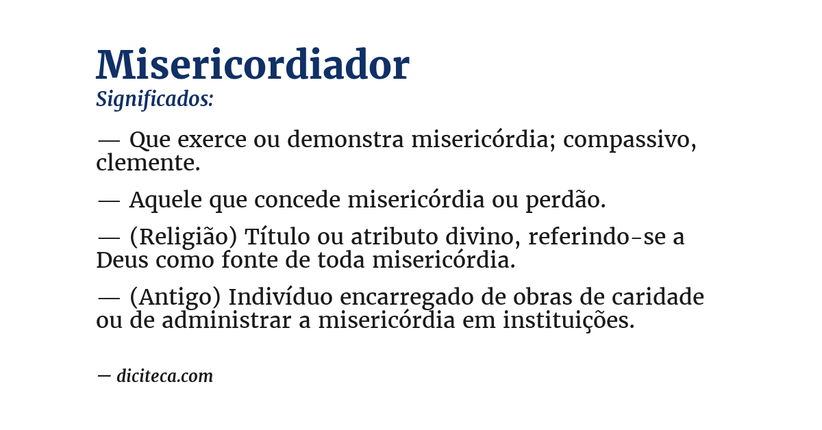 Significado de misericordiador