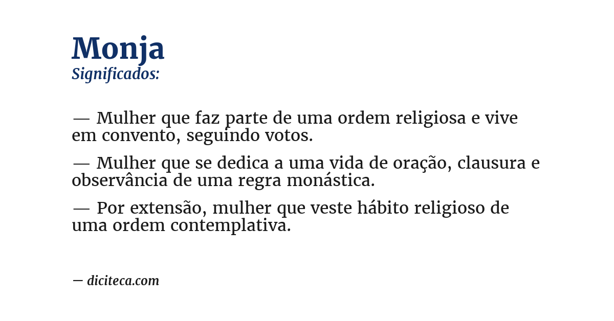 Significado de monja