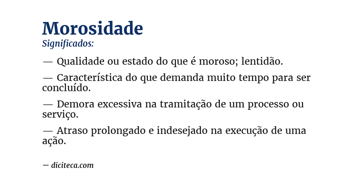 Significado de morosidade