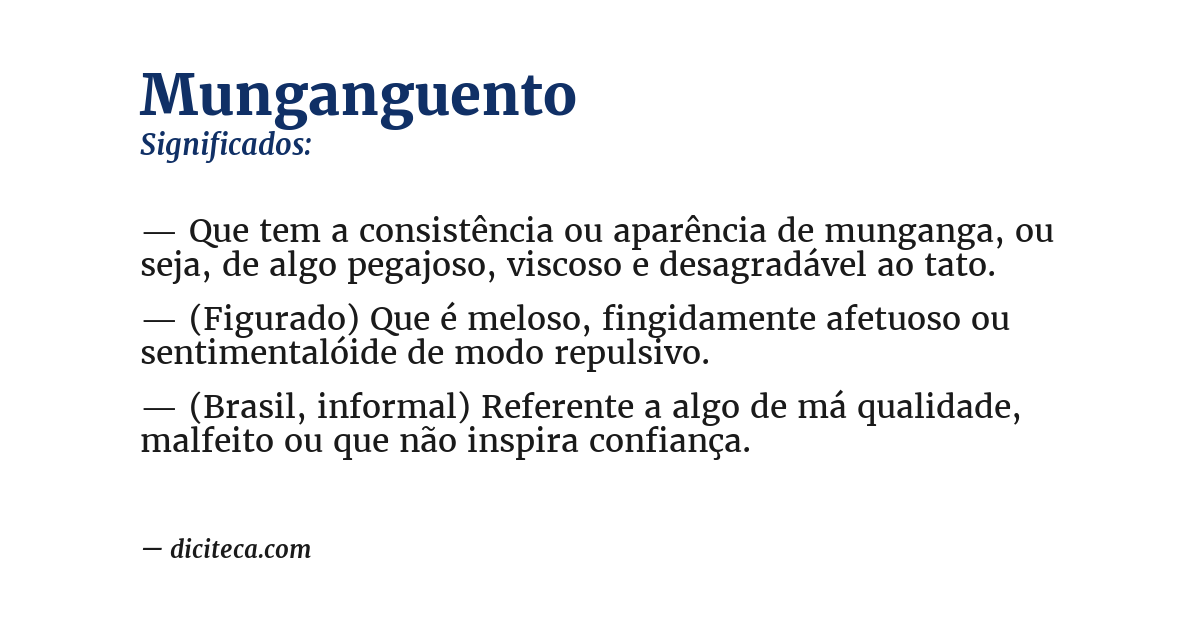Significado de munganguento