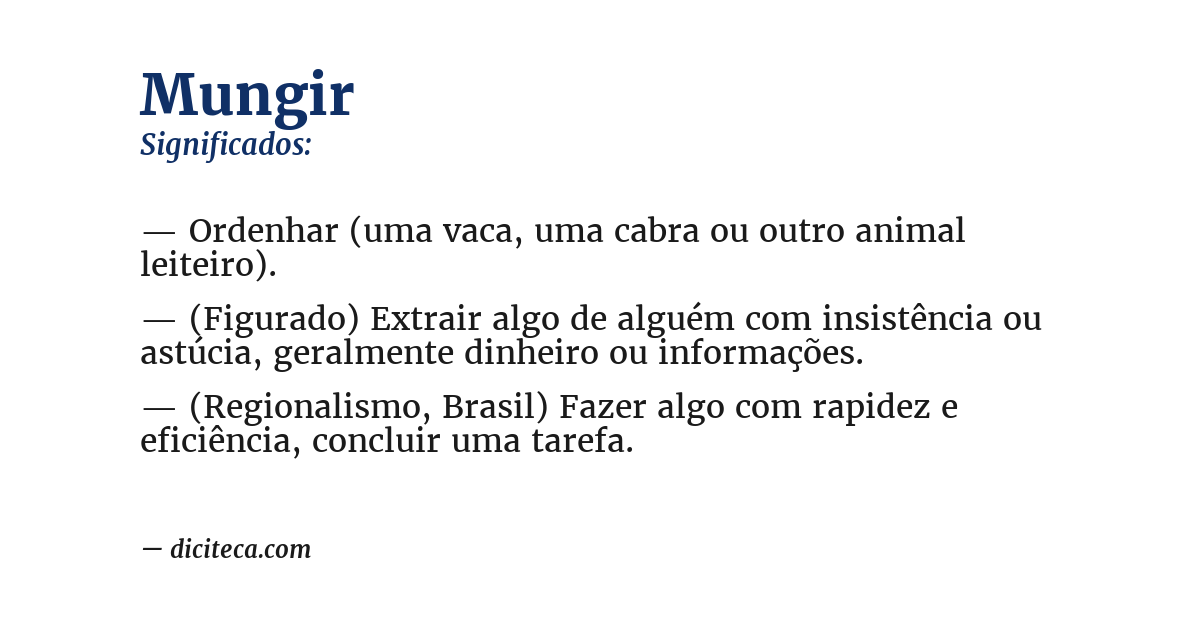 Significado de mungir