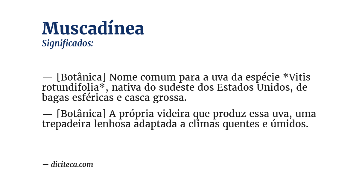 Significado de muscadínea