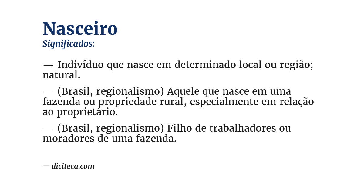 Significado de nasceiro
