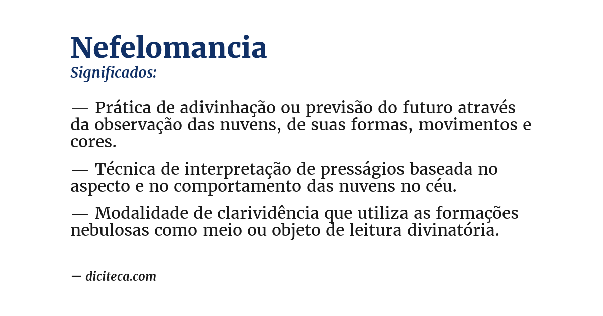 Significado de nefelomancia