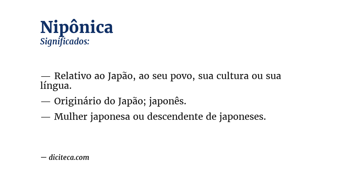 Significado de nipônica