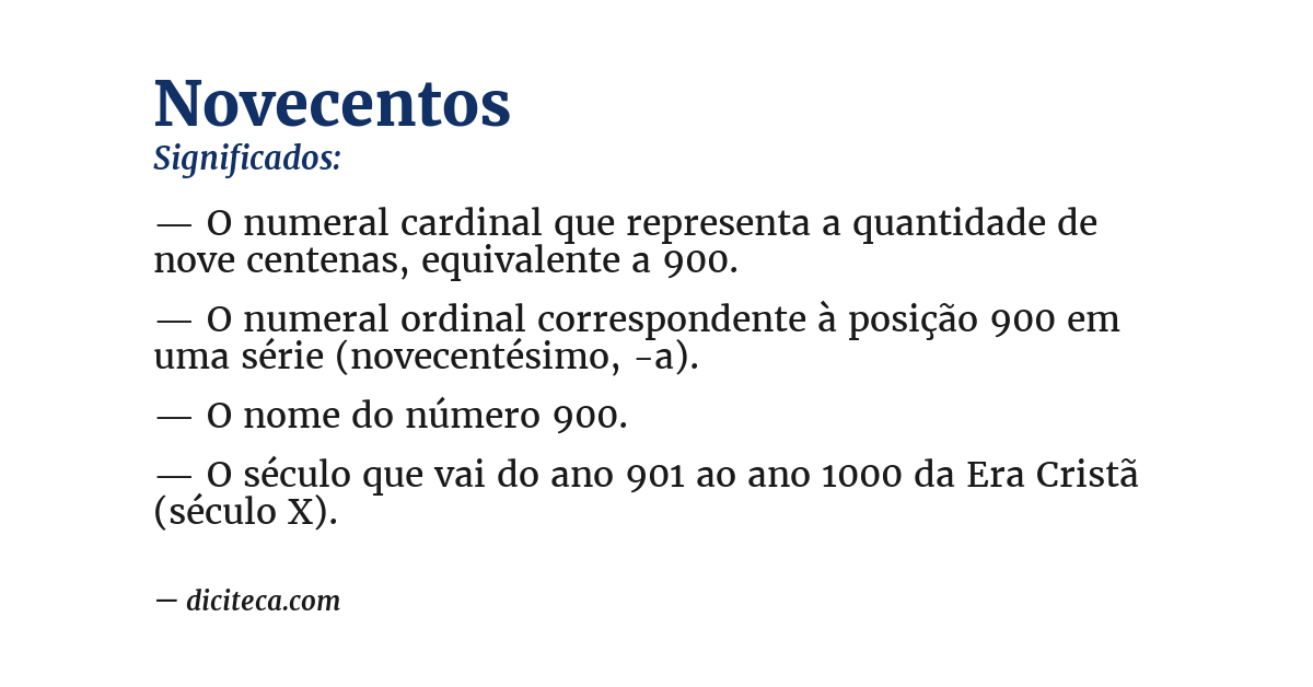 Significado de novecentos