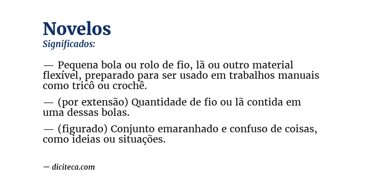 Significado de novelos