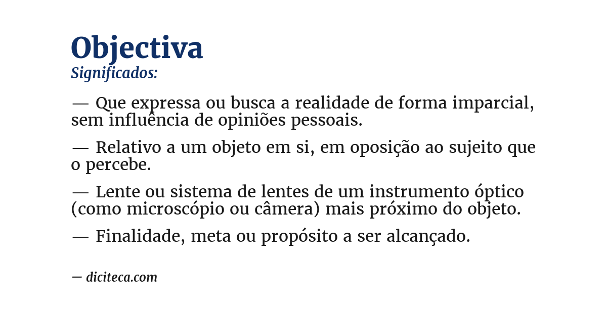 Significado de objectiva