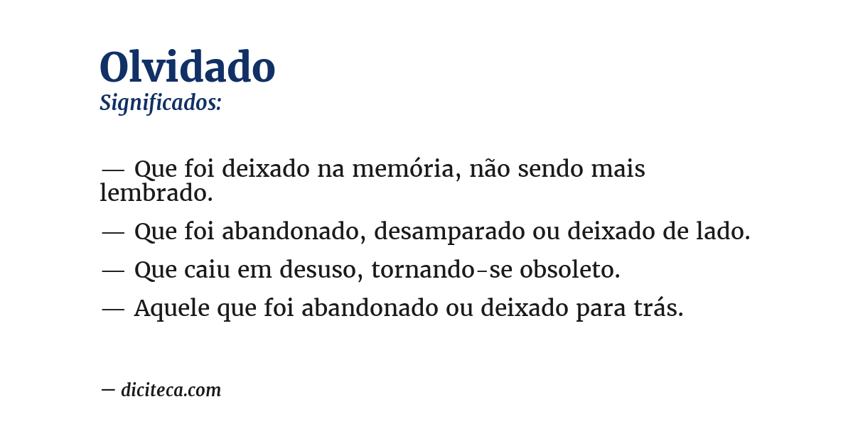 Significado de olvidado