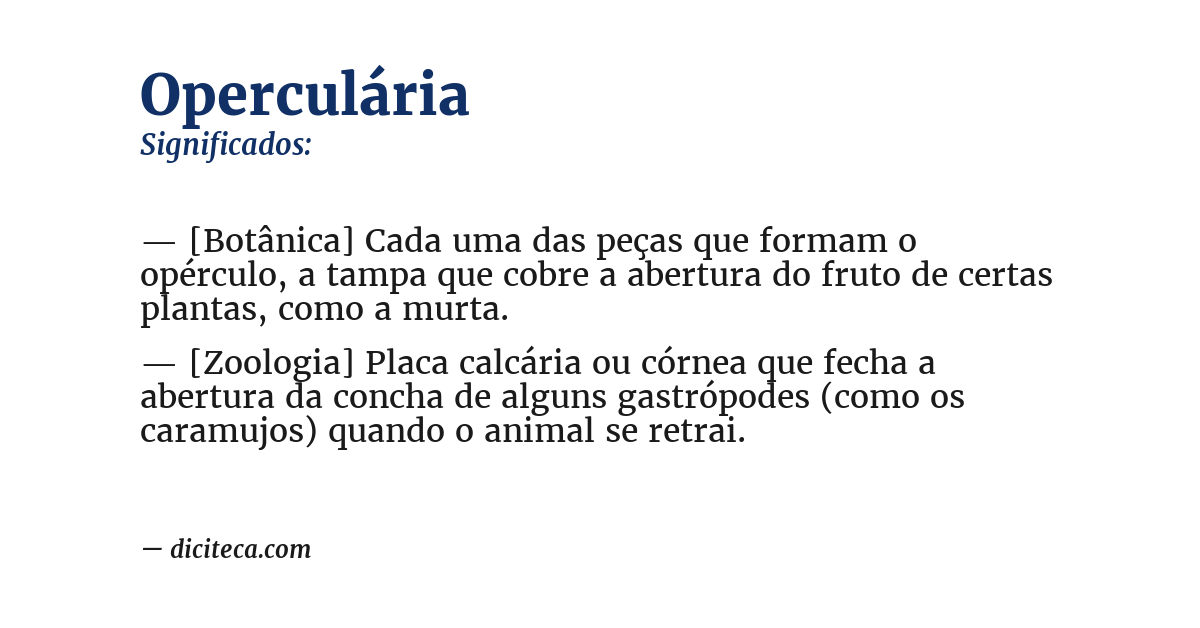 Significado de operculária