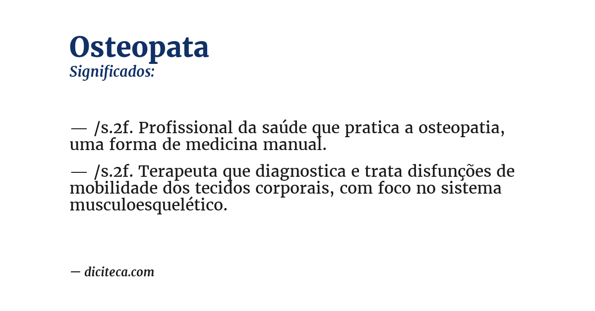 Significado de osteopata