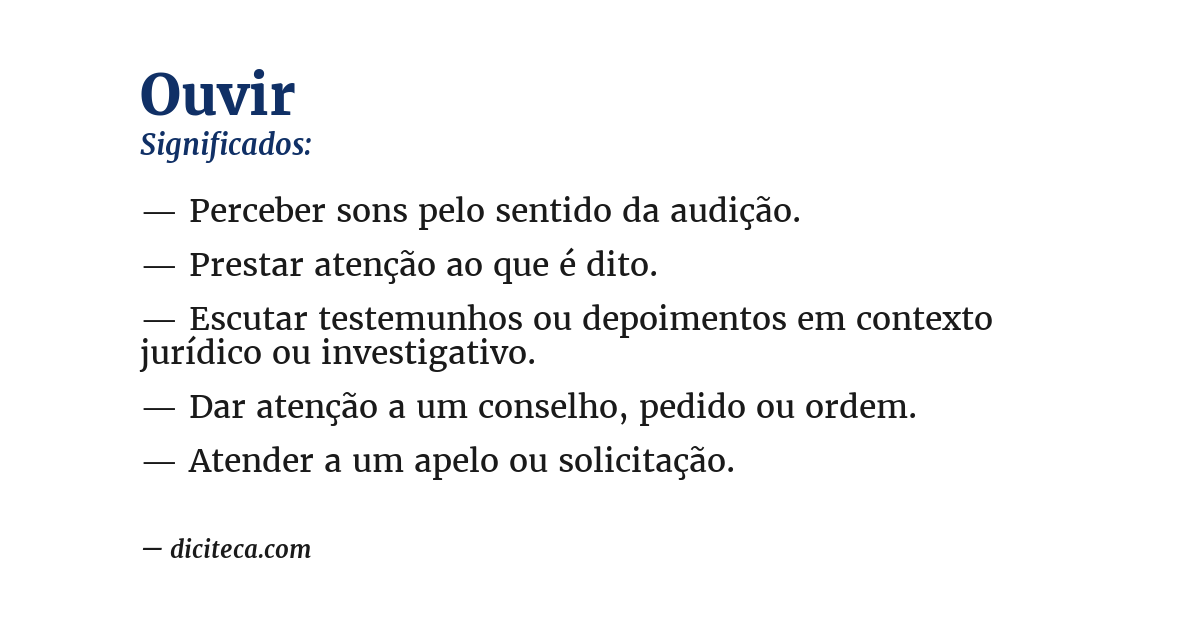 Significado de ouvir